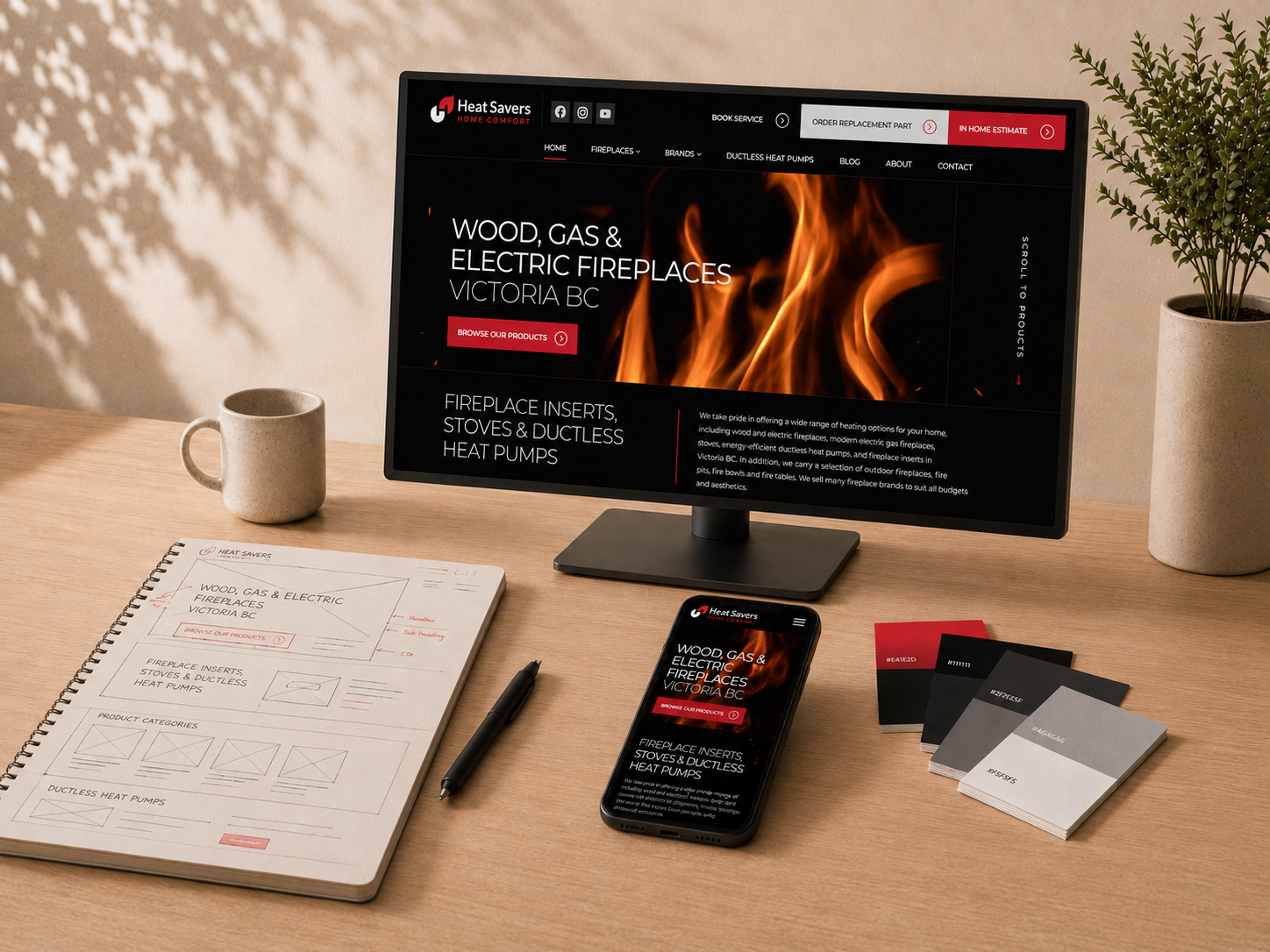 Website project displayed on desktop and mobile devices